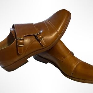 Tan Leather‎ Oxfords with Polished Finish and Rounded Toe.  ARider men’s size 11